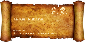 Hanus Rubina névjegykártya